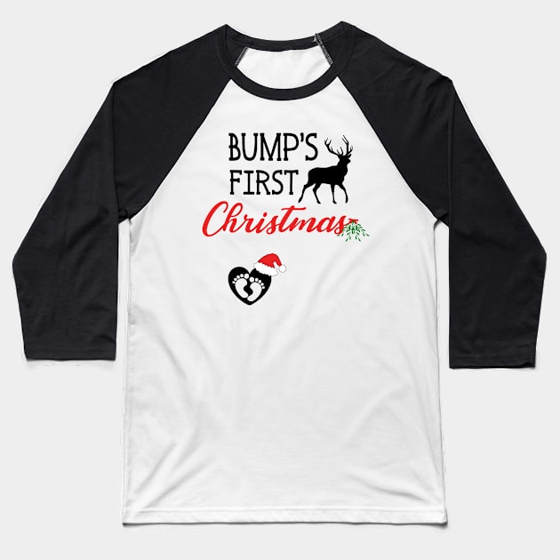 Bumps First Christmas Baseball T-Shirt by TeeAbe